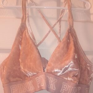Pink Velour Coral Bralette